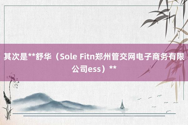 其次是**舒华(Sole Fitn郑州管交网电子商务有限公司ess)**